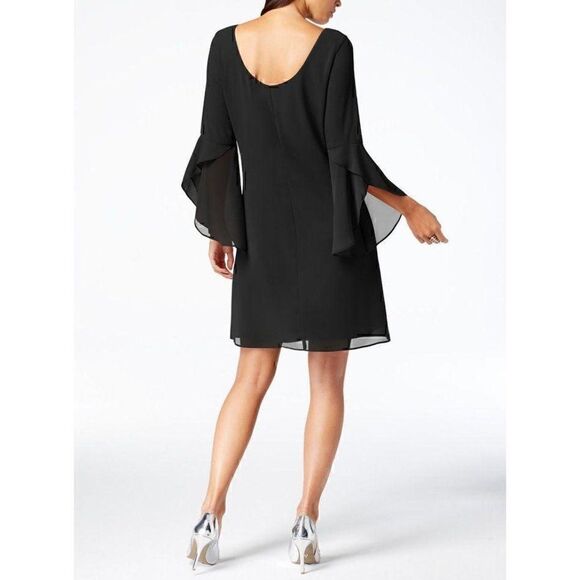 Thalia Sodi Shift Dress Small Black Bell-Sleeves‎ - Picture 10 of 11